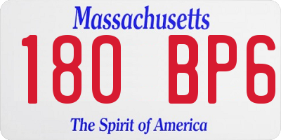 MA license plate 180BP6