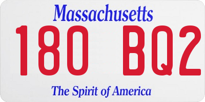 MA license plate 180BQ2