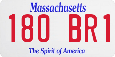 MA license plate 180BR1