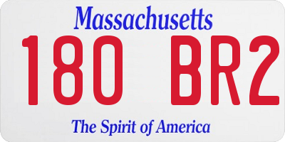 MA license plate 180BR2