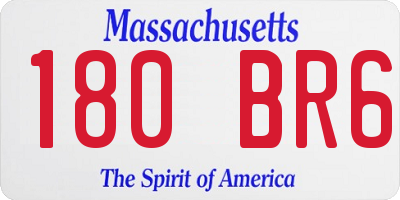MA license plate 180BR6