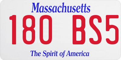 MA license plate 180BS5