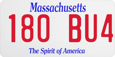 MA license plate 180BU4