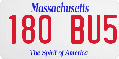 MA license plate 180BU5