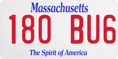 MA license plate 180BU6