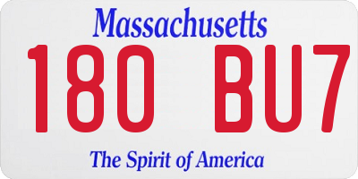 MA license plate 180BU7