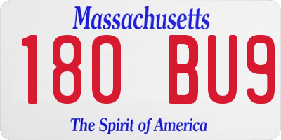 MA license plate 180BU9