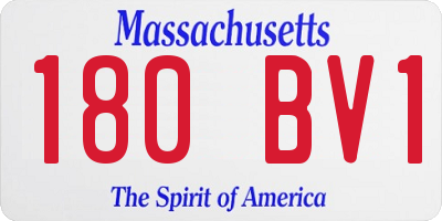 MA license plate 180BV1