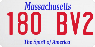 MA license plate 180BV2