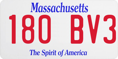 MA license plate 180BV3