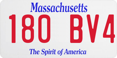 MA license plate 180BV4