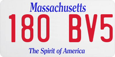 MA license plate 180BV5