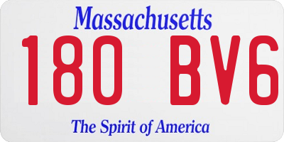 MA license plate 180BV6