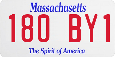 MA license plate 180BY1