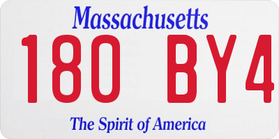 MA license plate 180BY4