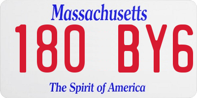 MA license plate 180BY6