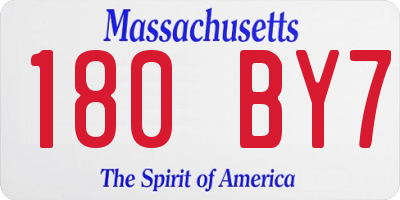 MA license plate 180BY7