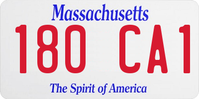 MA license plate 180CA1
