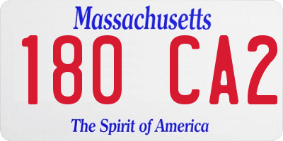 MA license plate 180CA2