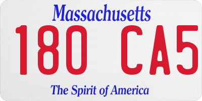 MA license plate 180CA5