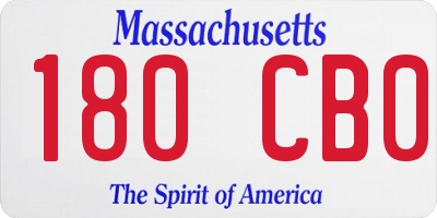 MA license plate 180CB0