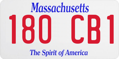 MA license plate 180CB1