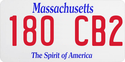 MA license plate 180CB2