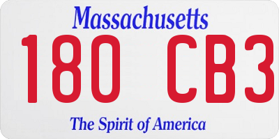 MA license plate 180CB3