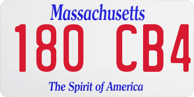 MA license plate 180CB4