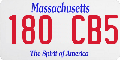 MA license plate 180CB5