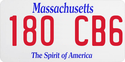 MA license plate 180CB6