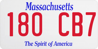 MA license plate 180CB7