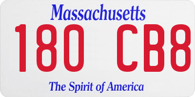 MA license plate 180CB8