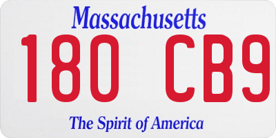 MA license plate 180CB9