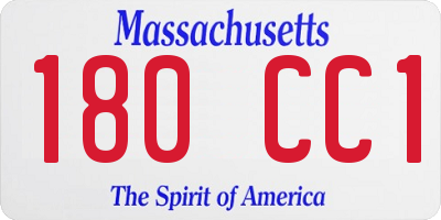 MA license plate 180CC1