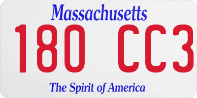 MA license plate 180CC3