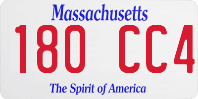 MA license plate 180CC4