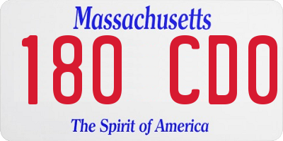 MA license plate 180CD0