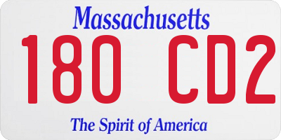 MA license plate 180CD2