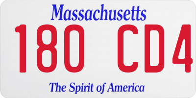 MA license plate 180CD4
