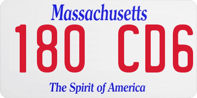 MA license plate 180CD6