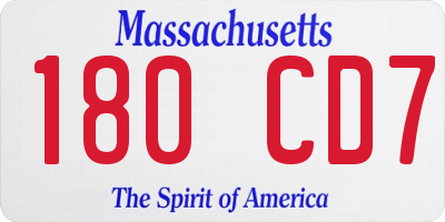 MA license plate 180CD7