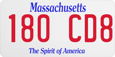 MA license plate 180CD8
