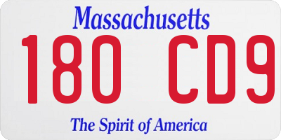 MA license plate 180CD9