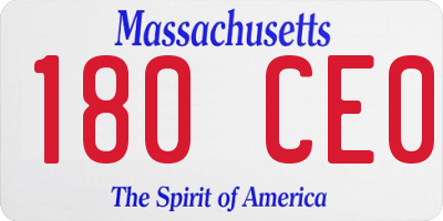 MA license plate 180CE0