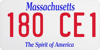 MA license plate 180CE1