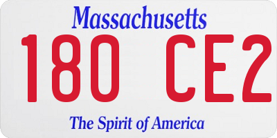 MA license plate 180CE2