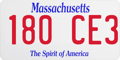MA license plate 180CE3