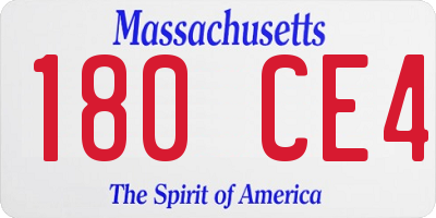 MA license plate 180CE4