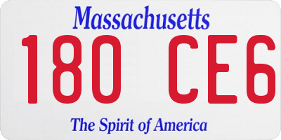 MA license plate 180CE6